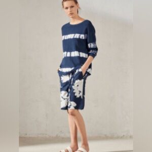 LUISA CERANO Navy Tie-Dye Jumper Pullover Sweater Size 8